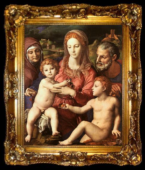 framed  Agnolo Bronzino Holy Family with St.Anne and the Infant St.John, ta009-2